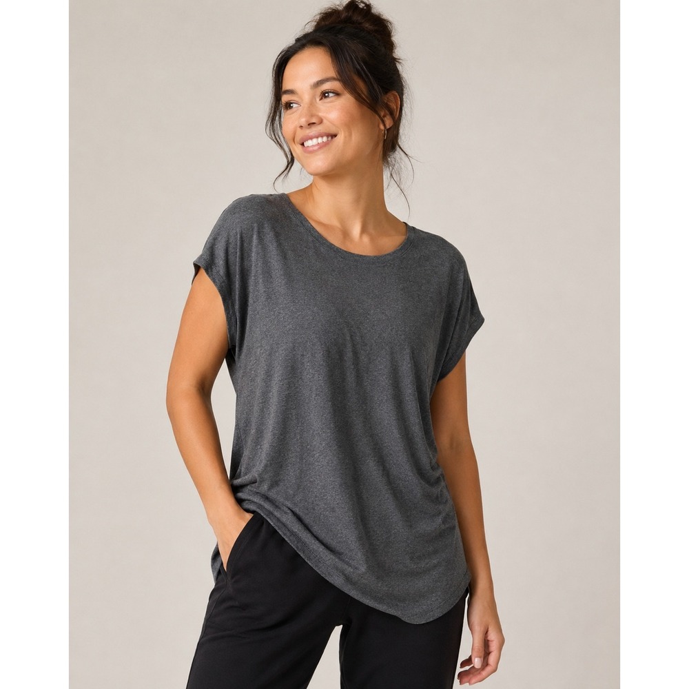 Athleta Gray Modal Blend Oversized Scoop Neck Tunic Top 868804-08 Medium